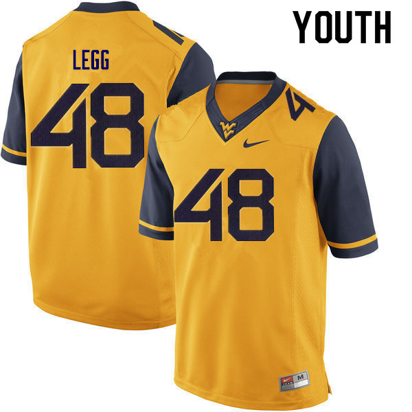 NCAA Youth Casey Legg West Virginia Mountaineers Gold #48 Nike Stitched Football College Authentic Jersey PY23F60SV